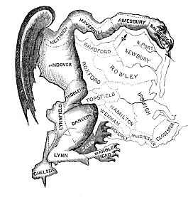 Original political cartoon that led to the coining of the term Gerrymander. 1812